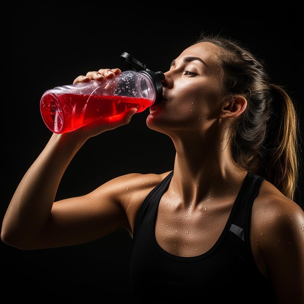 Athlete drinking an 812 mixed sports hydration drink